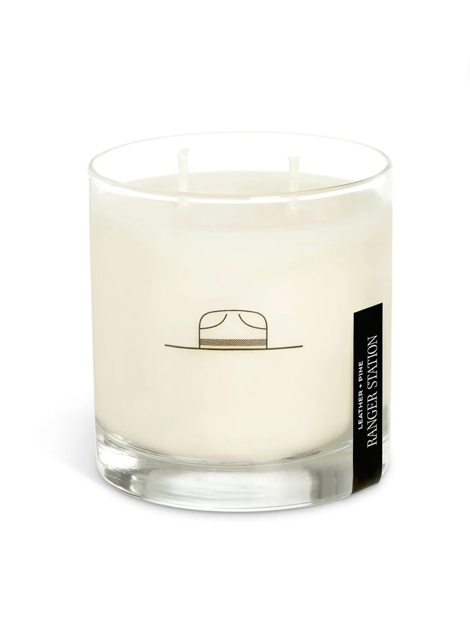 Leather + Pine Candle