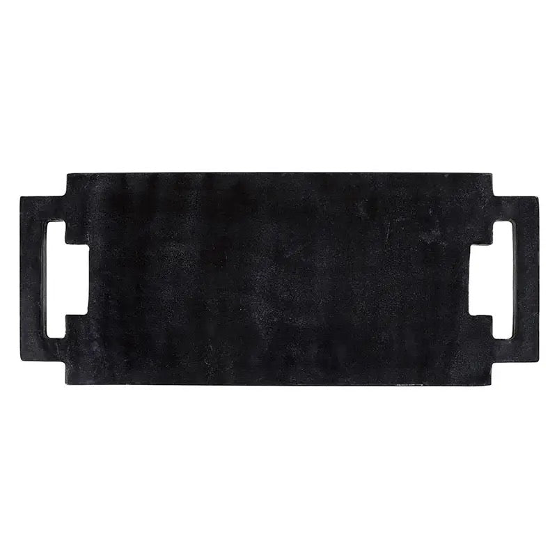 Double Handle Black Marble Tray