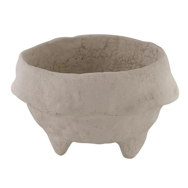 Grey Paper Mache Bowl
