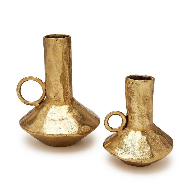 Golden Bucchero Handled Vessel
