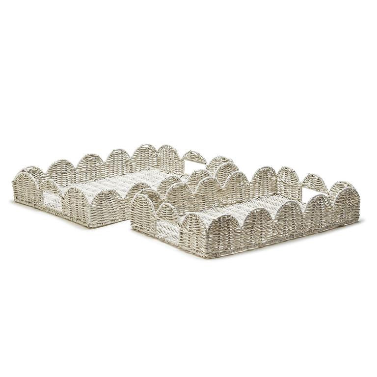 White Whicker Tray