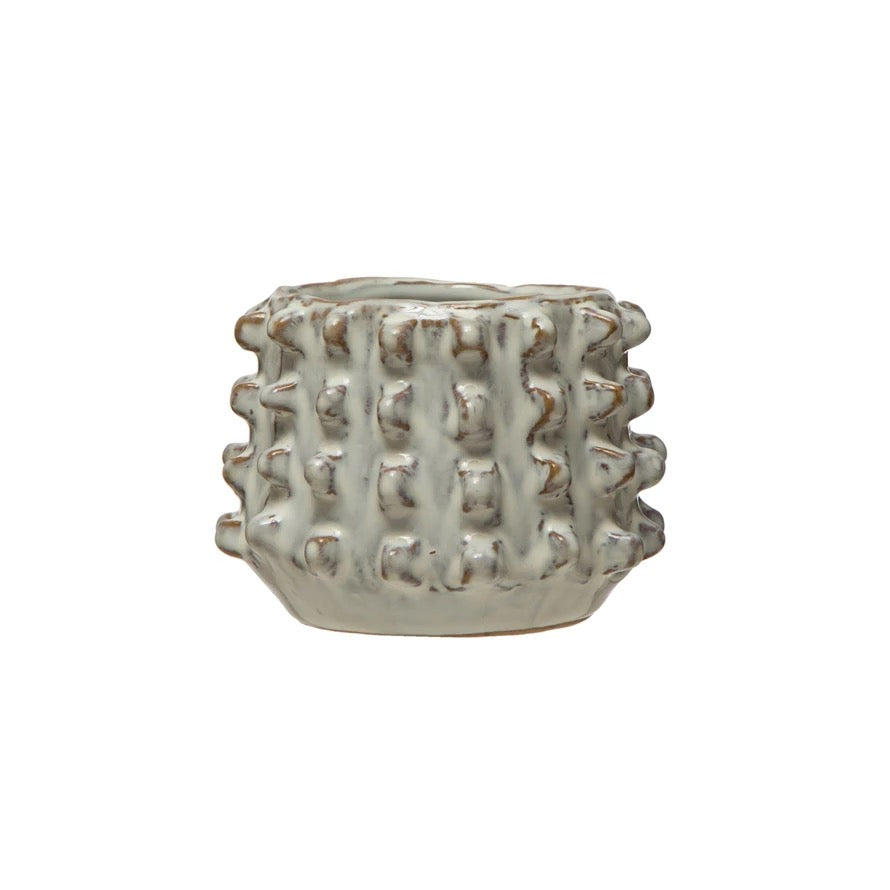 Round Spike Stoneware Planter