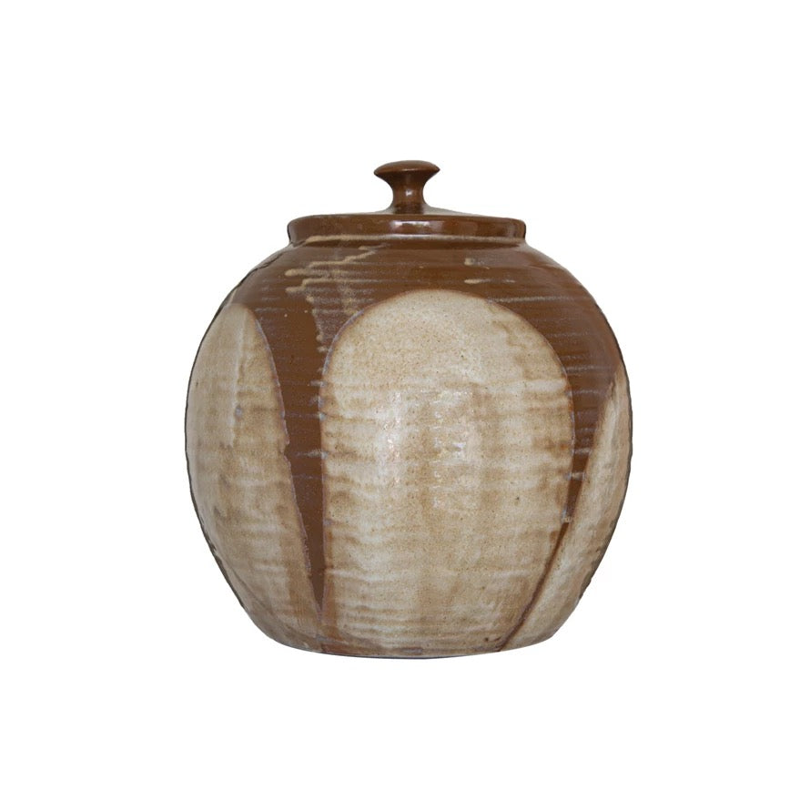 Stoneware Jar w/ Lid