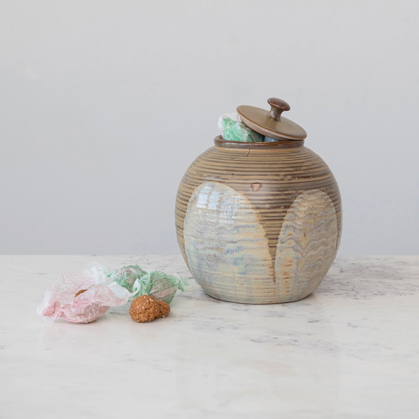 Stoneware Jar w/ Lid