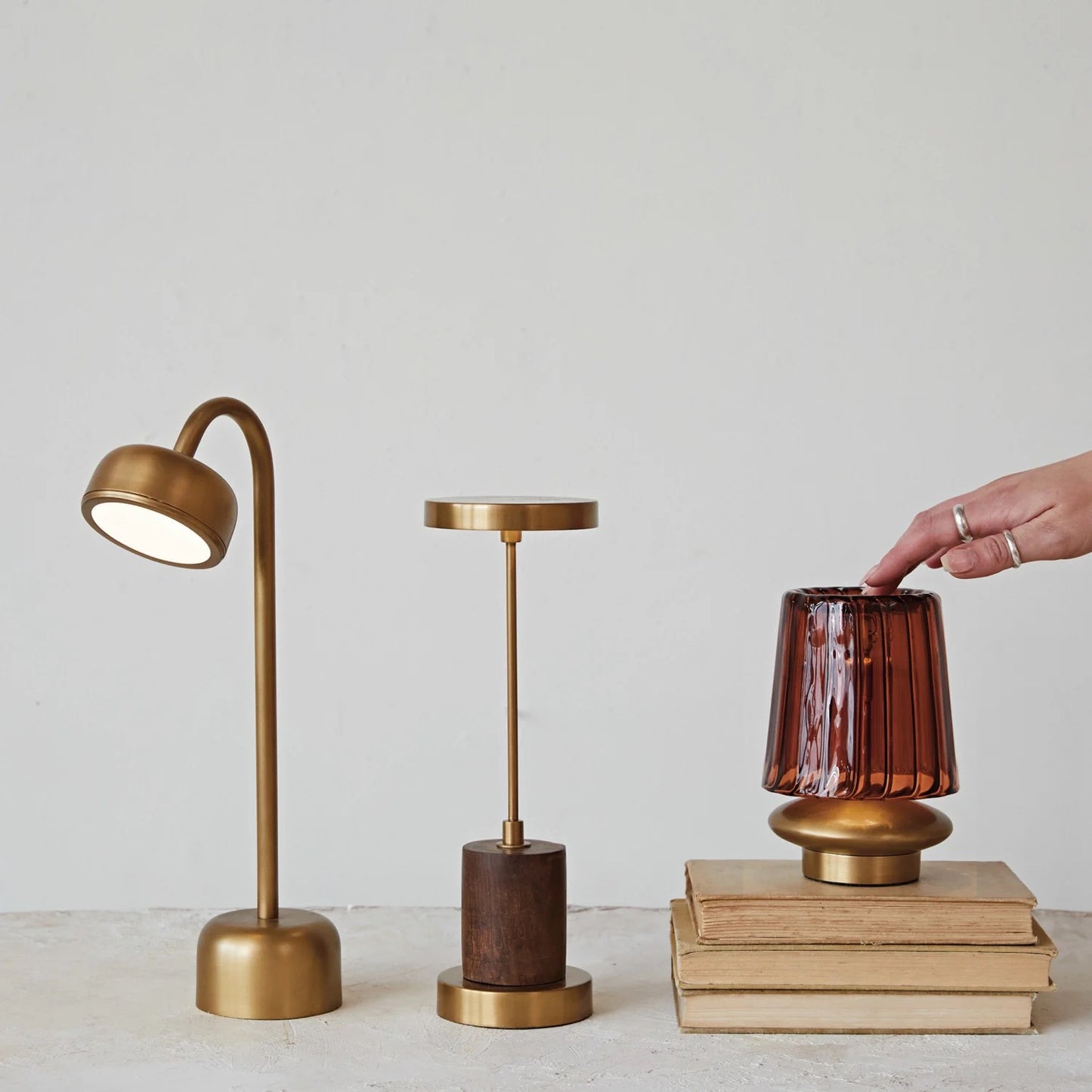Metal & Mango Wood Lamp Touch Sensor