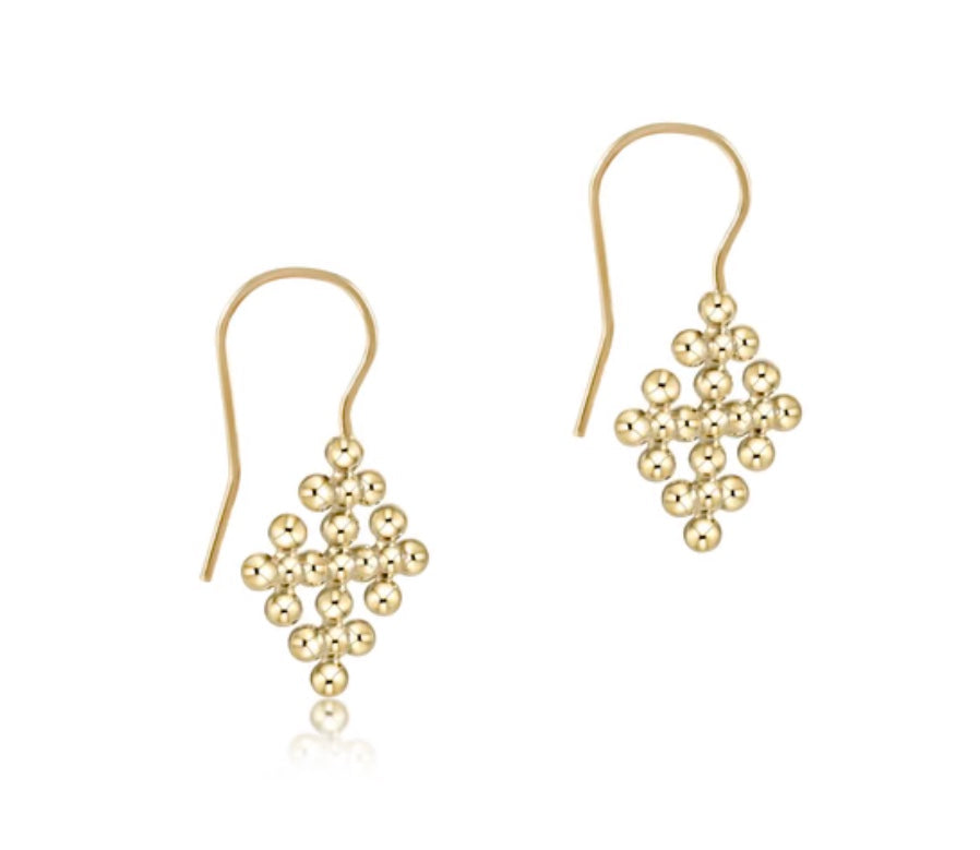 Classic Beaded Signature Cross Encompass Gold Drop