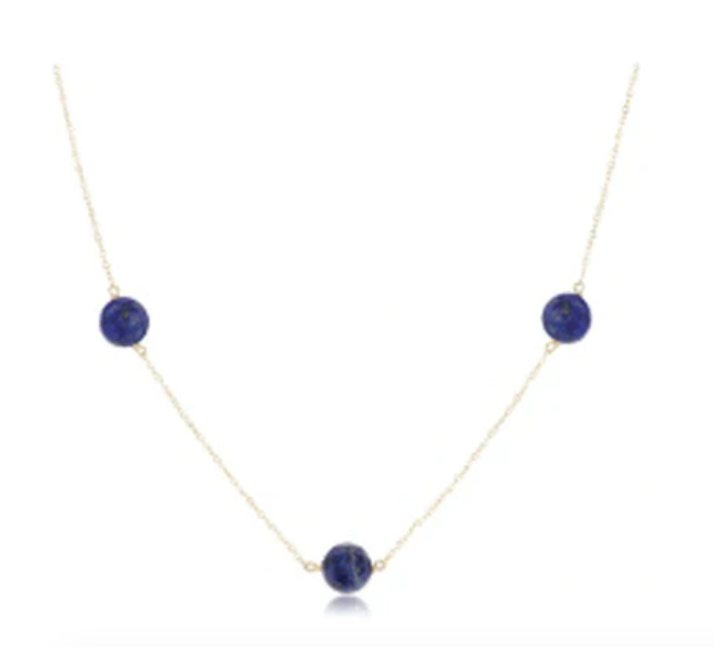 15" Choker - Admire Simplicity Chain Gold- Lapis
