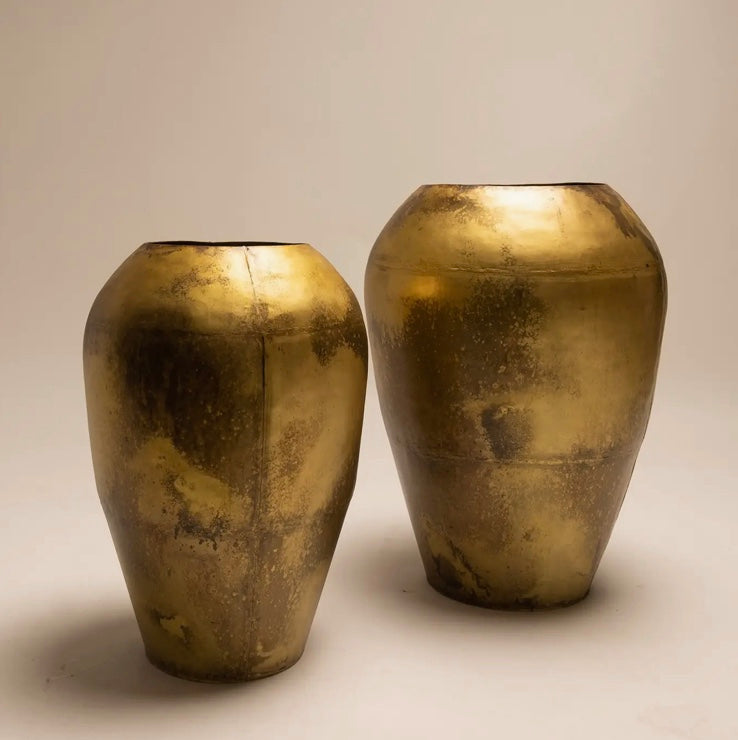 Old Brass Iron Planter