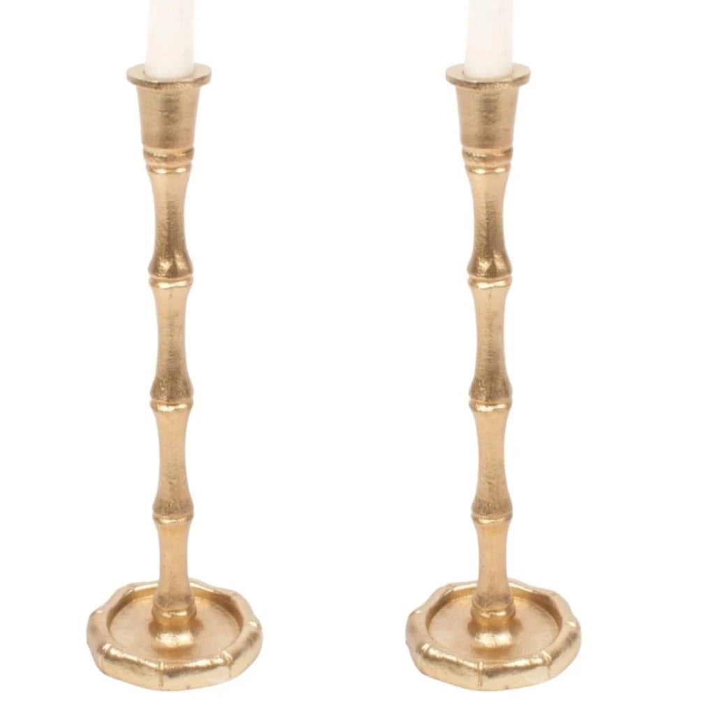 Gold Bamboo Candle Stick