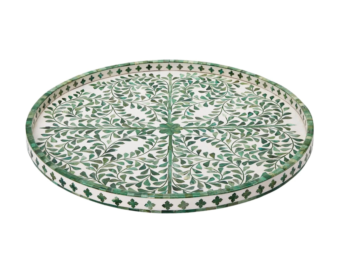 Inlaid Round Serving Tray