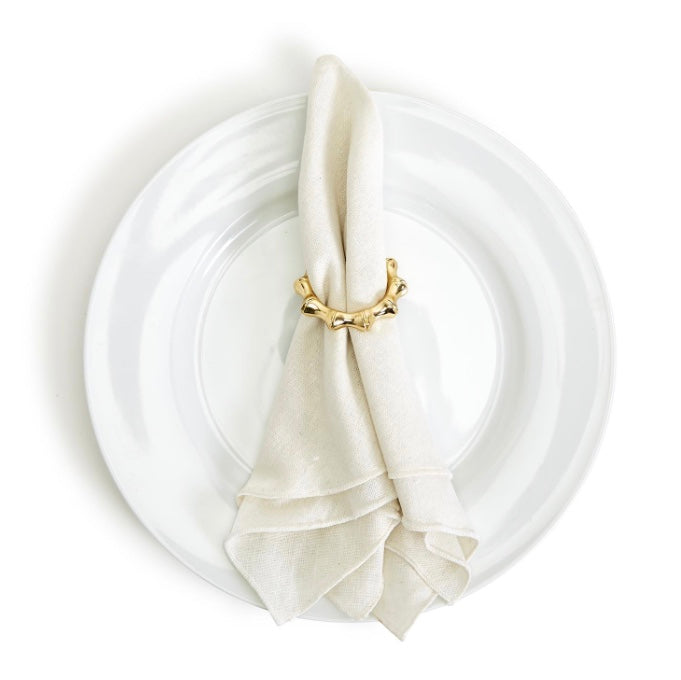 Gold Bamboo Napkin Rings