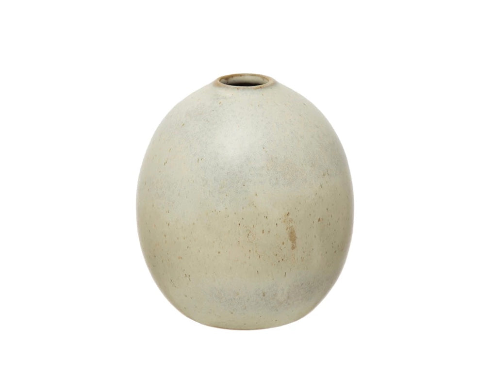 Stoneware Vase Marbled Beige