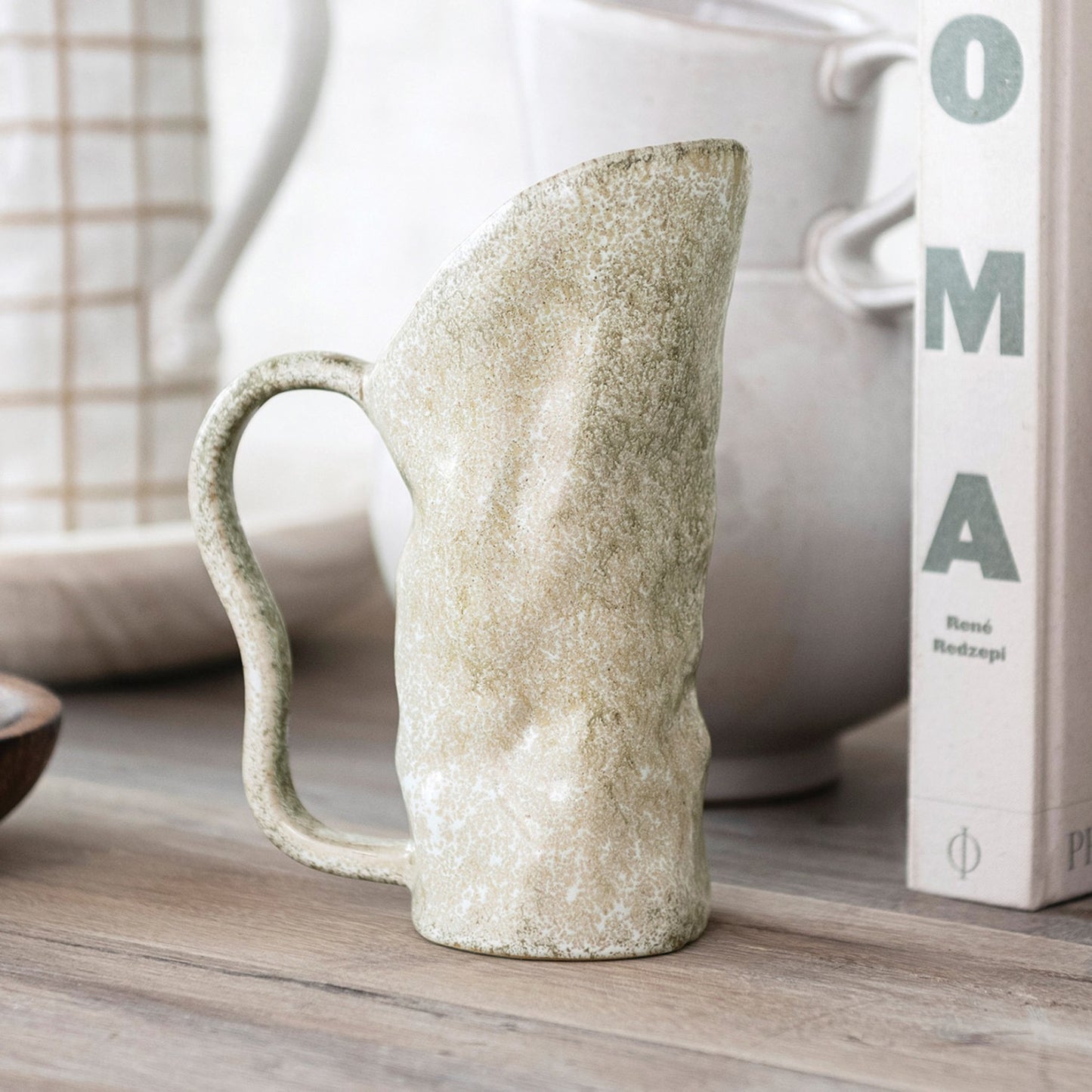 Stoneware Organic Shape Pitcher
