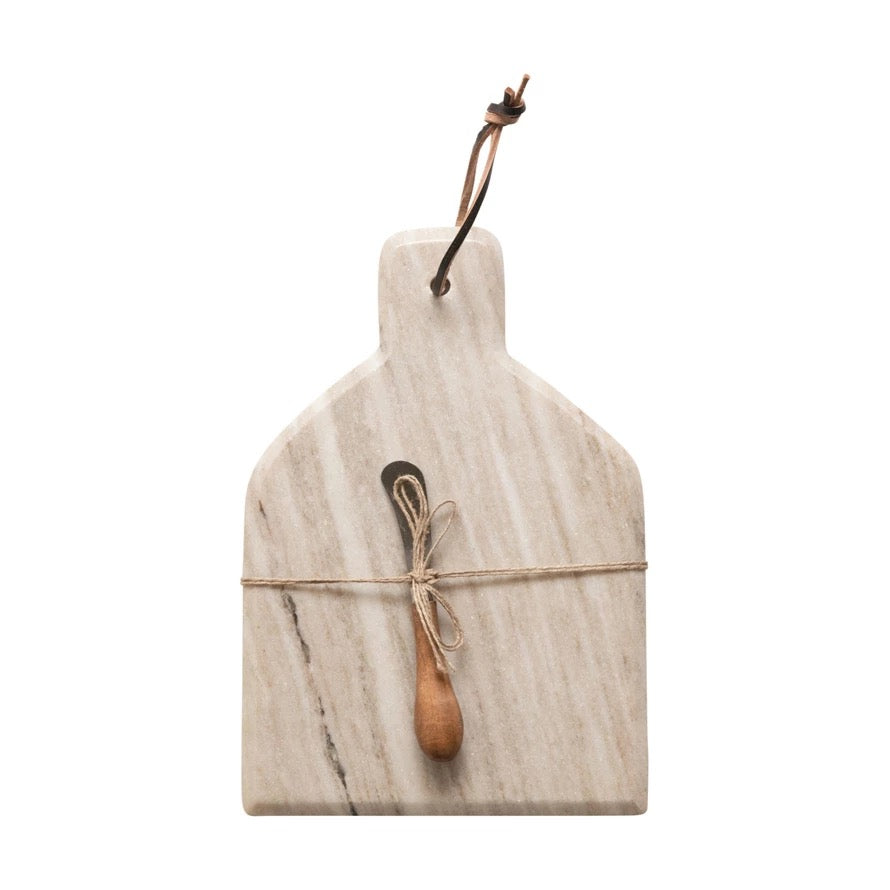 Marble Cutting Board w/ Knife