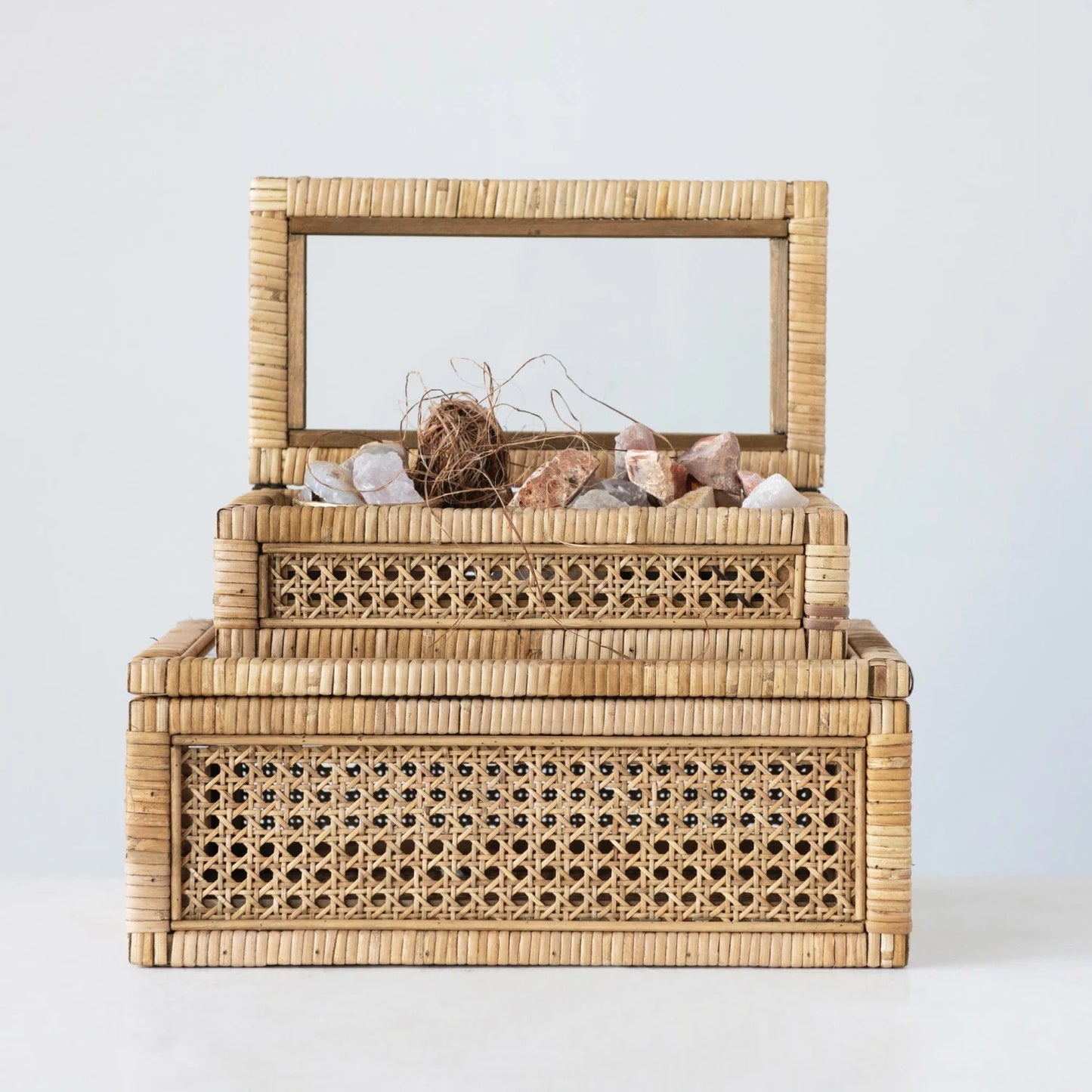 Wood Rattan Display Box