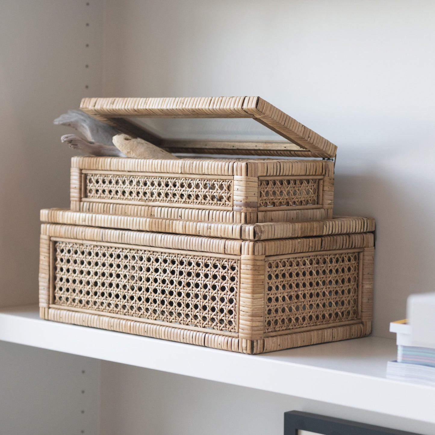 Rattan & Wood Display Box
