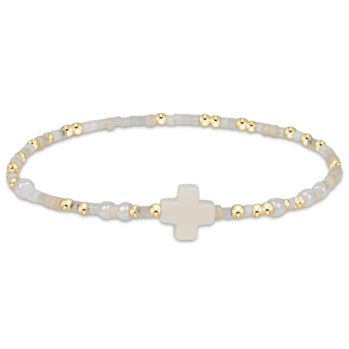 Hope Unwritten Signature Cross Bracelet - Call me on my Shellphone