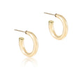 Round Gold 1" Post Hoop- 4mm- Smooth