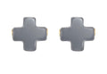 Signature Cross Stud - Charcoal