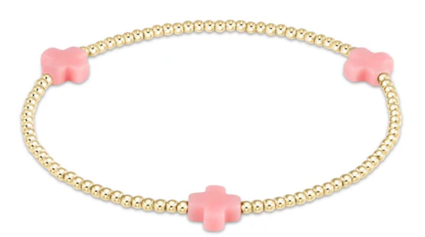 Signature Cross Bracelet 2mm - Pink