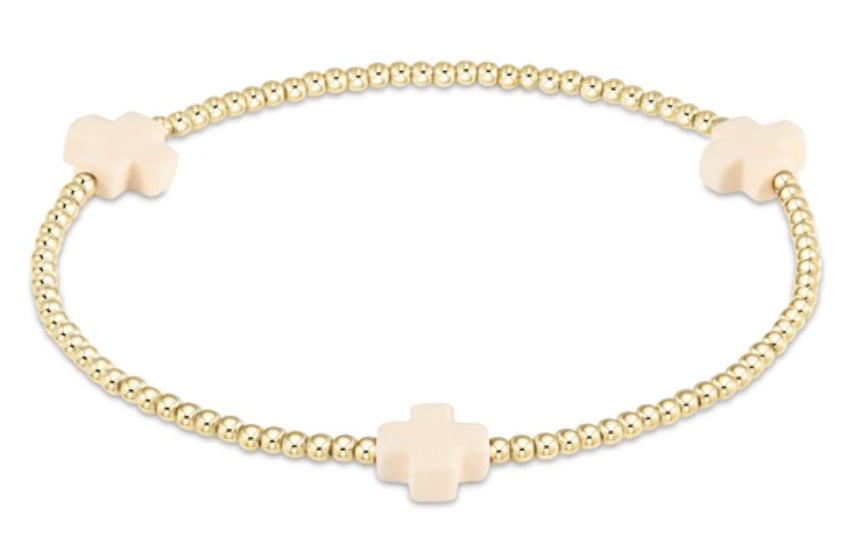 Signature Cross Bracelet 2mm - off white