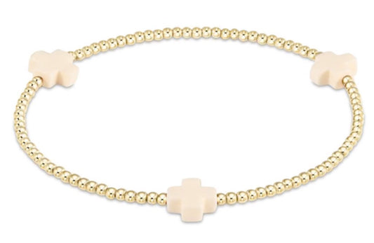 Signature Cross Bracelet 2mm - off white