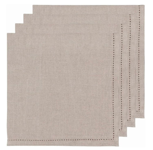 Linen Hemstitch Natural Napkins