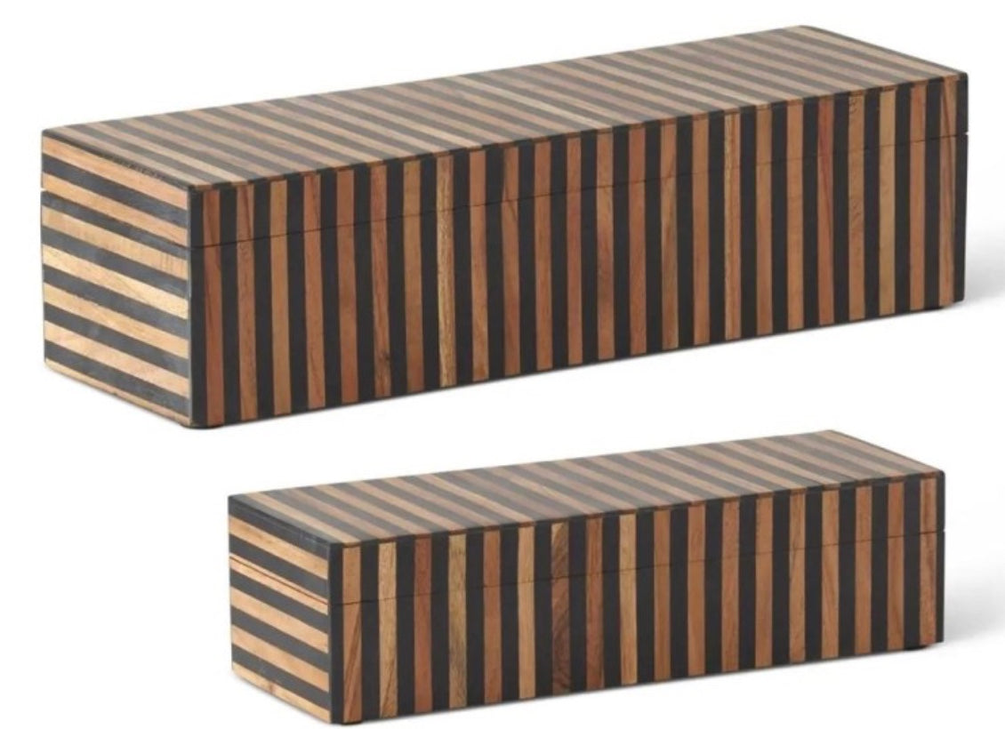 Tile Lidded Box- Black and Brown