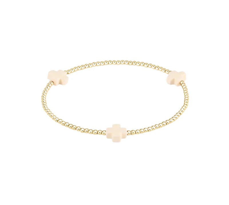 Signature Cross Bracelet 2mm- Off White