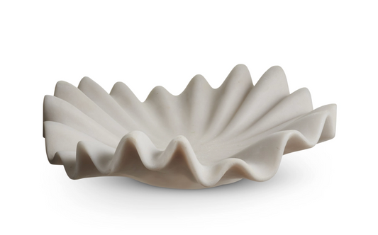 14" Ruffled Marble Bowl
