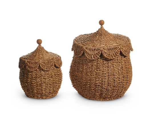 Natural Lidded Baskets
