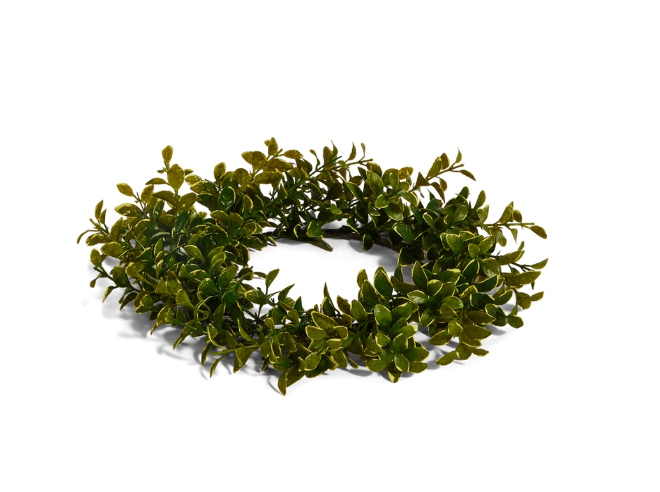 12" Boxwood Mini Wreath-Candle Ring