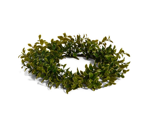 12" Boxwood Mini Wreath-Candle Ring