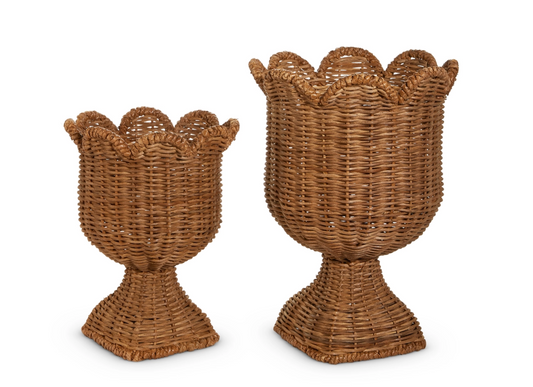 Woven Scalloped Urns