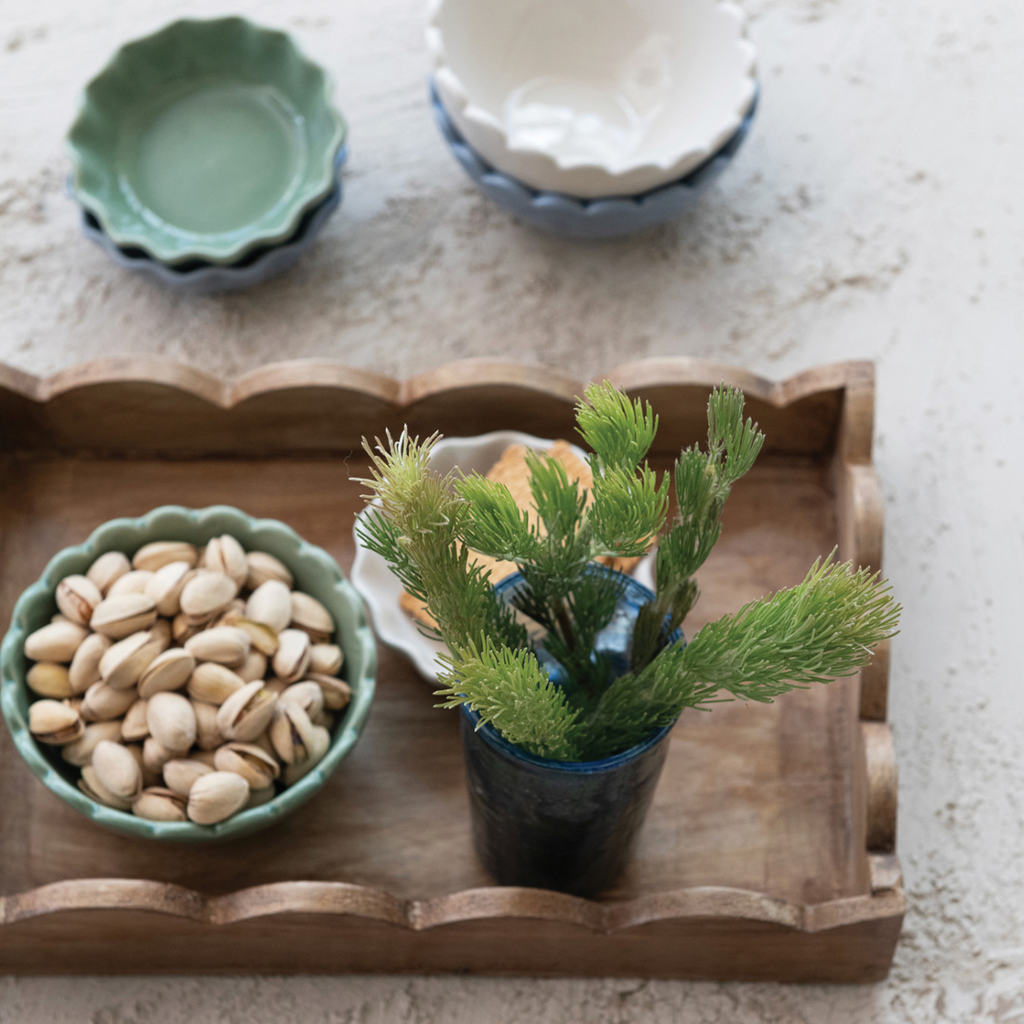 Mango Wood Scalloped Tray