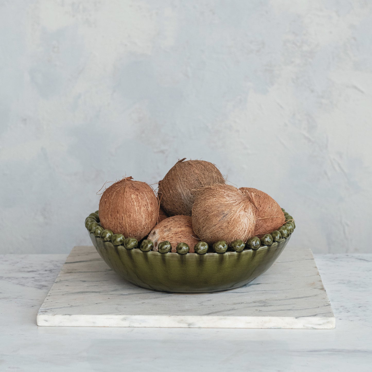 Decorative Handmade Terra-cotta Bowl w/ Hobnail Edge