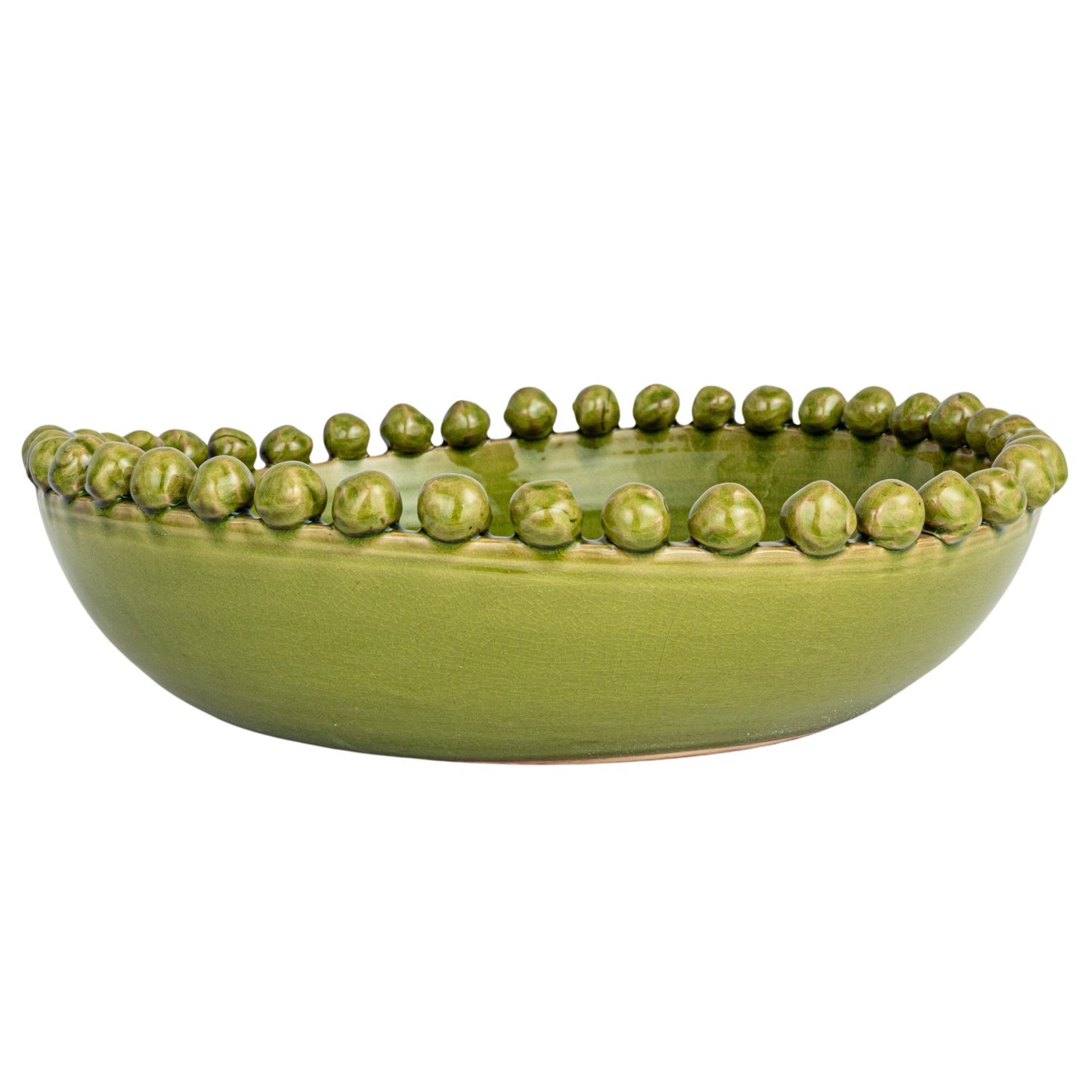 Decorative Handmade Terra-cotta Bowl w/ Hobnail Edge