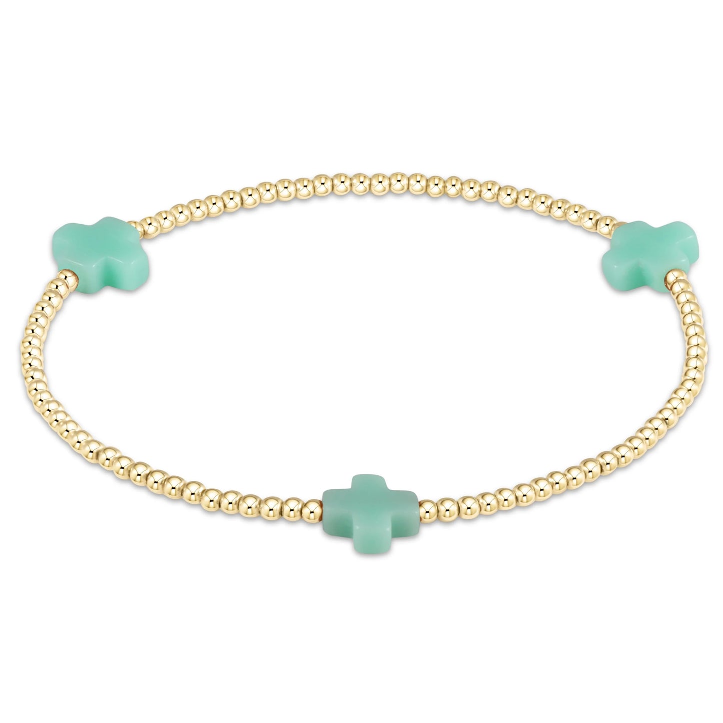 Signature cross 2mm gold bracelet- Mint