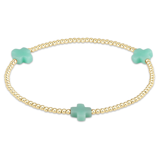 Signature cross 2mm gold bracelet- Mint