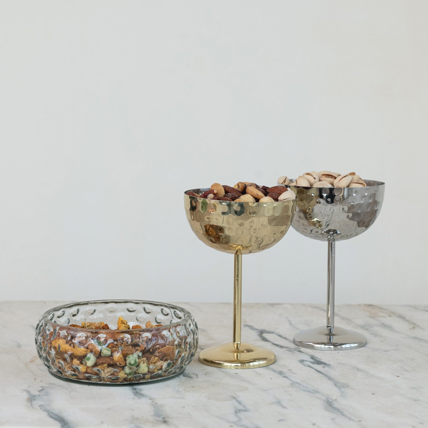 Hammered Stainless Coupe Glass