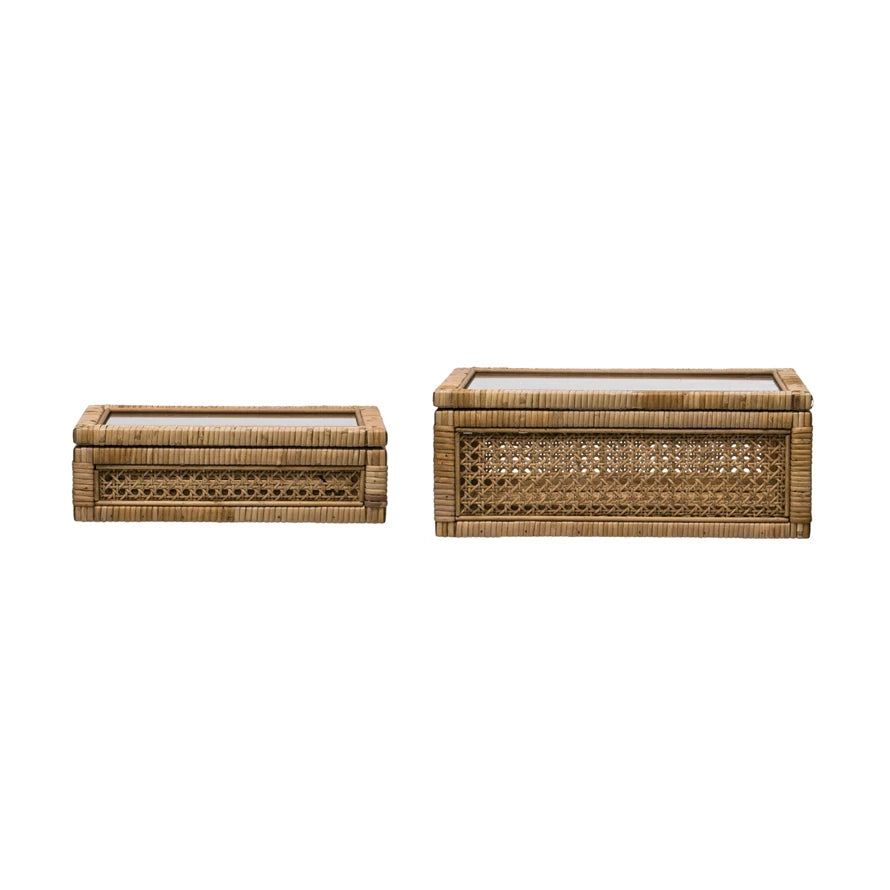 Rattan & Wood Display Box