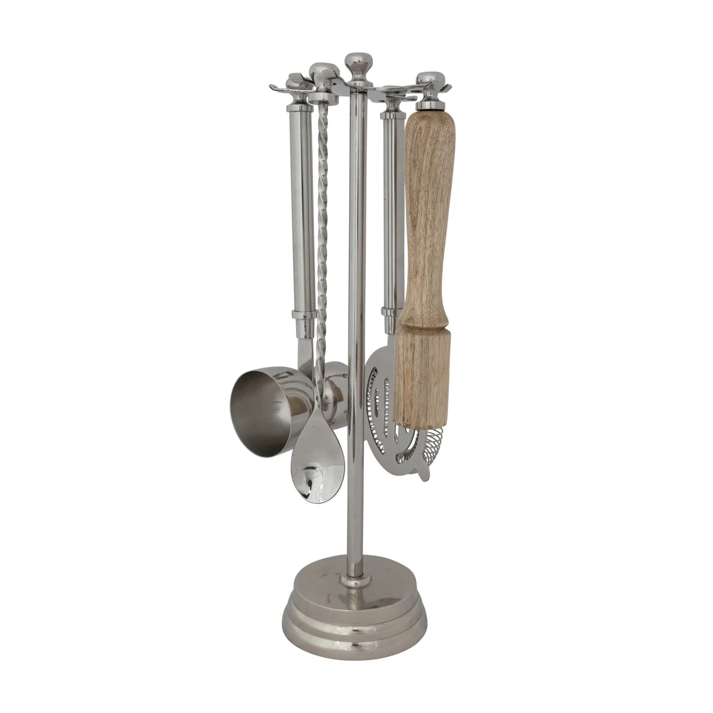Bar Tools & Stool - Stainless Steel and Mango Wood