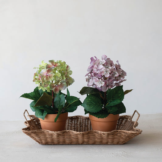 Faux Hydrangea in Pot