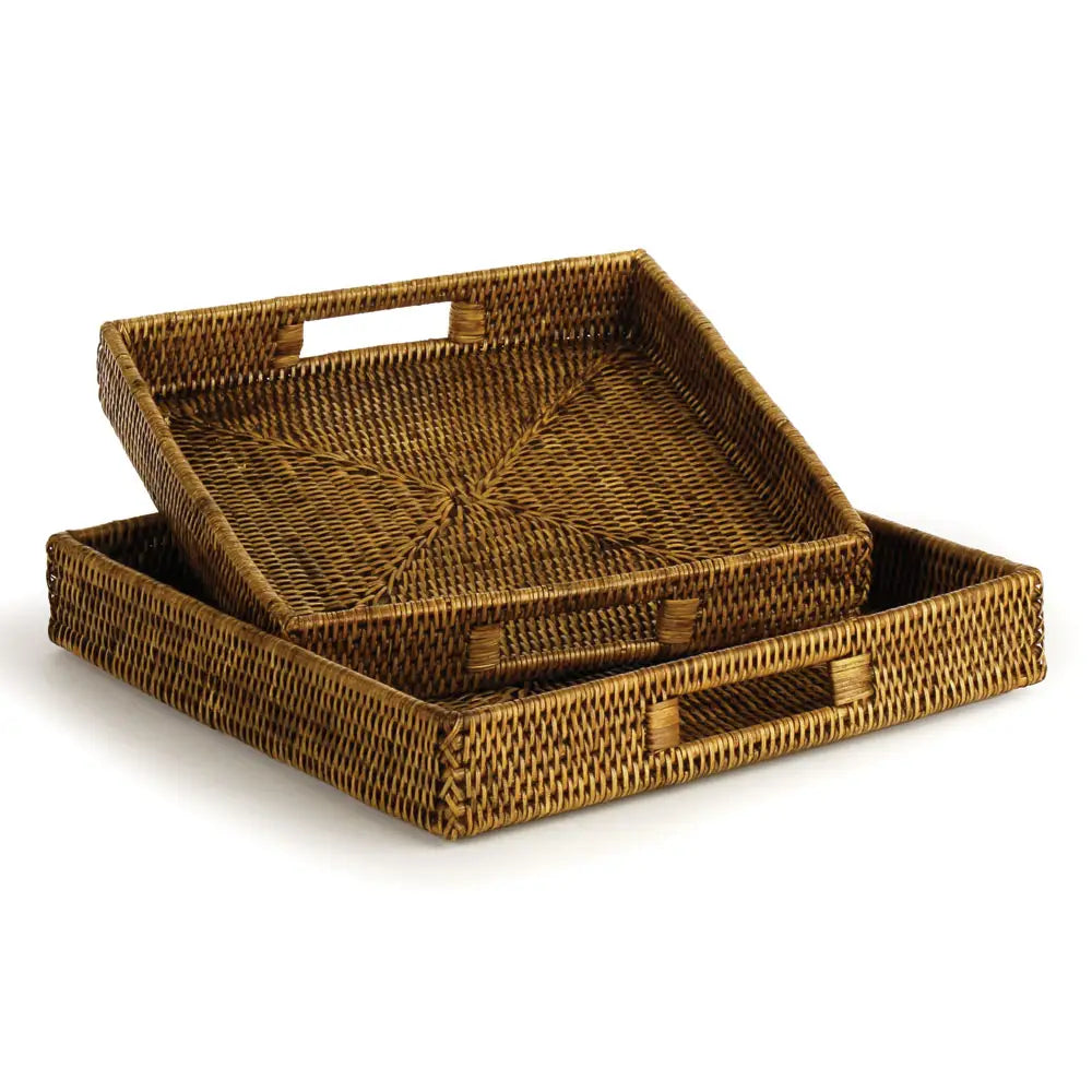 Burma Rattan Square Table Trays