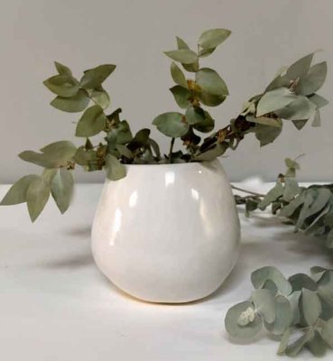 Tapered Sphere Vase White Gloss