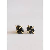 Obsidian Gemstone Prong Earring
