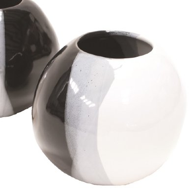 Medium Sphere Vase Black+White